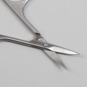 Ножницы маникюрные, загнутые, 9,5 см, цвет серебристый