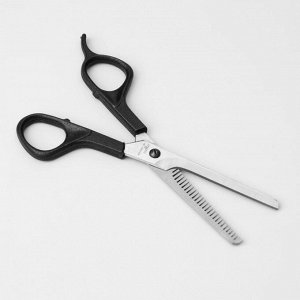 Ножницы парикмахерские, филировочные, с упором, лезвие — 6 см, цвет чёрный, Н-053 КМ