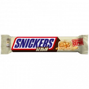 Шоколадный батончик Snickers [81г, белый шоколад, Россия]