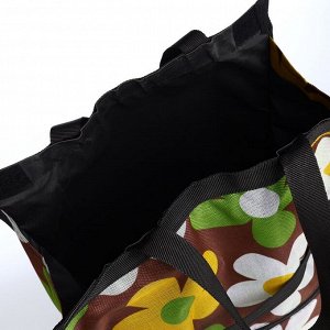 Сумка хозяйственная складная на липучке, 2 колеса, наружный карман, цвет разноцветный