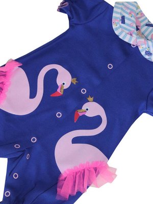 Синий песочник с фламинго "Фламинго" для новорождённой (79503)