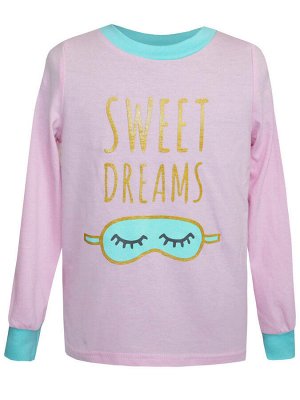 Розовый джемпер (пижама) "Сладкие мечты" для девочки (16586)