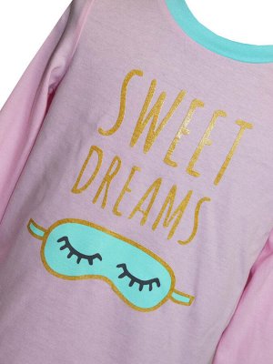 Розовый джемпер (пижама) "Сладкие мечты" для девочки (16586)