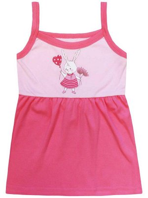 Розовая сорочка с зайчиком для девочки (16859)