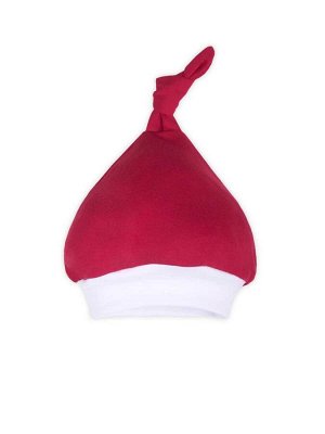 Красная новогодняя шапочка "Let it snow" для новорожденного (8548)