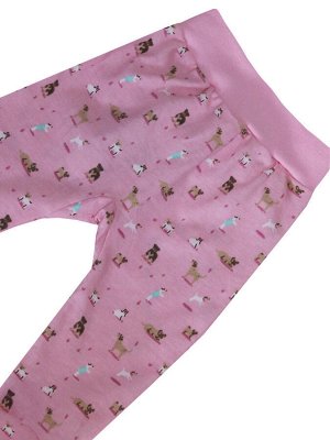Розовые ползунки с собачками "Милый щенок" для новорождённого (75106)
