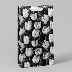 Пакет подарочный под две бутылки, упаковка, Tulip, тиснение, 35 х 20 х 9 см