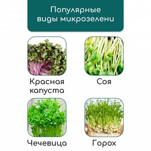 Коврик из кокосового волокна, для выращивания микрозелени, 50 x 25 см, Greengo