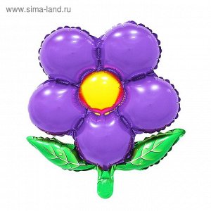 Шар фольгированный 20" "Цветок" с клапаном, цвет фиолетовый