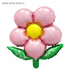 Шар фольгированный 20" "Цветок" с клапаном, цвет розовый