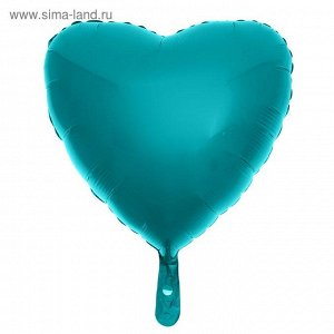 Шар фольгированный 24" "Сердце", цвет голубой