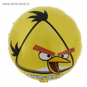 Шар фольгированный 18" Angry Birds, круг, цвет жёлтый