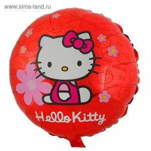 Шар фольгированный 18" Hello Kitty "Цветочки", круг