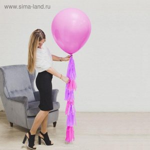 Воздушный шар "1 годик", розовый, с тассел лентой, 24"