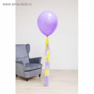 Воздушный шар, 24", фиолетовый, с тассел лентой