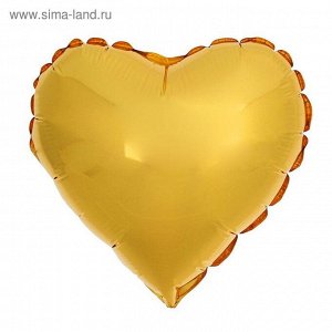Шар фольгированный 24" "Сердце", цвет золотой