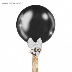 Воздушный шар "Черное золото", 36", с тассел лентой, чёрный