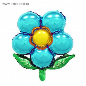 Шар фольгированный 20" "Цветок" с клапаном, цвет голубой