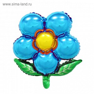 Шар фольгированный 20" "Цветок" с клапаном, цвет синий