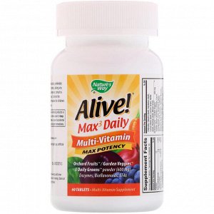 Nature's Way, Alive! Max3 Daily, мультивитамины, 60 таблеток