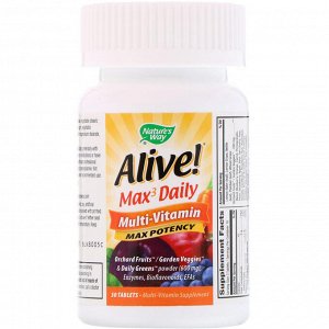 Nature's Way, Alive! Max3 Daily, Мультивитамины, 30 Tablets