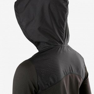 Толстовка для девочек теплая с капюшоном дышащая темно-серая S900 GYM  DOMYOS