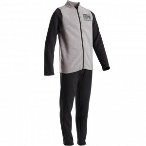 Тренировочный костюм теплый 100 для мальчиков гимнастич. серо-черный Warmy Zip DOMYOS