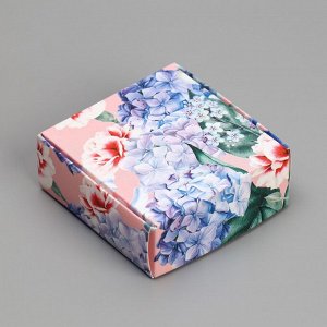 Коробка под бижутерию, упаковка, «Цветы», 7.5 х 7.5 х 3 см