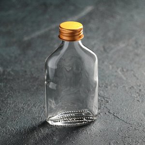 Бутыль стеклянная для соусов и масла с металлической крышкой, 100 мл, 6,5?3?12,5 см