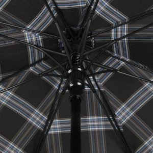 Зонт полуавтоматический «Крупная клетка», 8 спиц, R = 55 см, цвет чёрный