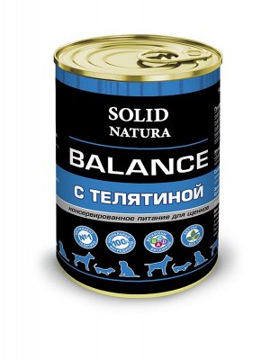 Solid Natura Balance Телятина влажный корм для щенков жестяная банка 0,34 кг