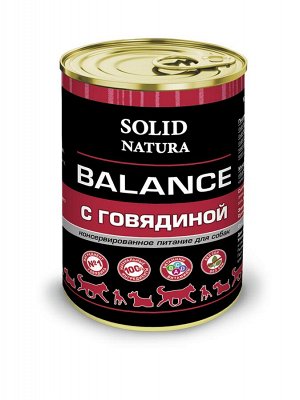 Solid Natura Balance Говядина влажный корм для собак жестяная банка 0,34 кг