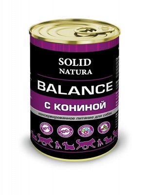 Solid Natura Balance Конина влажный корм для собак жестяная банка 0,34 кг