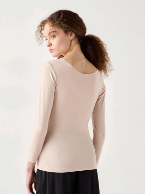 UNIQLO Heattech - тонкая термо-кофта с U-образным вырезом - 08 DARKGRAY