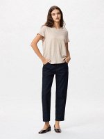 UNIQLO x  Comptoir des Cotonniers - базовая льняная футболка с круглым вырезом - 02 LIGHTGRAY