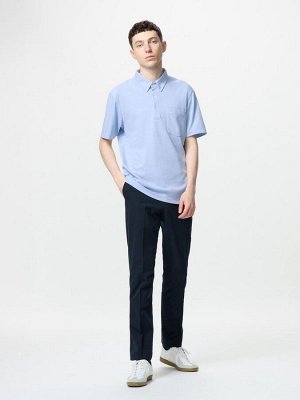 UNIQLO AIRism - мужская рубашка-поло с карманом - 60 LIGHTBLUE