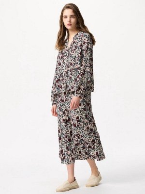 UNIQLO x Comptoir des Cotonniers - длинная юбка с цветочным принтом - 75 PURPLE