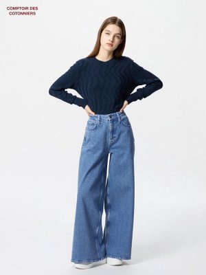 UNIQLO x  Comptoir des Cotonniers - широкие хлопковые джинсы - 62 BLUE