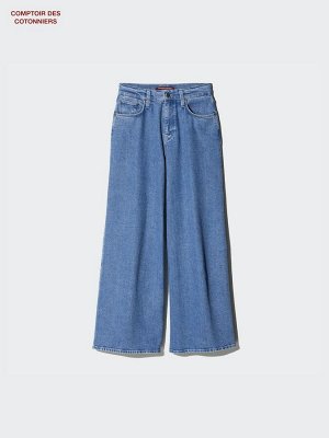 UNIQLO x  Comptoir des Cotonniers - широкие хлопковые джинсы - 62 BLUE