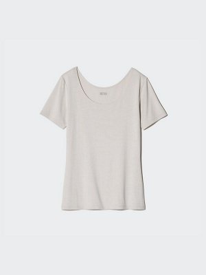 UNIQLO Heattech - тонкая термо-футболка - 00 WHITE
