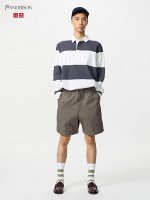UNIQLO - шорты чинос из саржевой ткани - 57 OLIVE