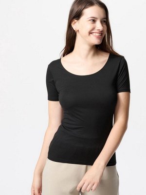 UNIQLO Heattech - тонкая термо-футболка - 09 BLACK