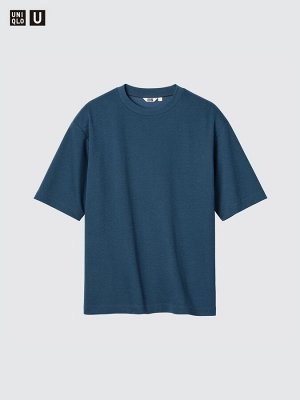UNIQLO - хлопковая футболка оверсайз AIRism - 67 BLUE