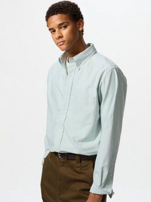 UNIQLO - однотонная рубашка оксфорд - 50 LIGHTGREEN