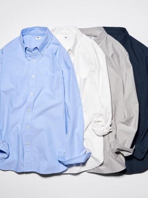 UNIQLO - однотонная рубашка оксфорд - 50 LIGHTGREEN