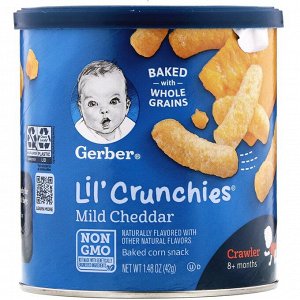 Gerber, Lil&#x27 -  Crunchies, Crawler, 8+ Months, Mild Cheddar, 1.48 oz (42 g)