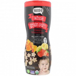 NosH!, Baby, Whole Grain Puffs, Organic Cereal Snack, Strawberry, Banana & Pumpkin, 2.10 oz (60 g)