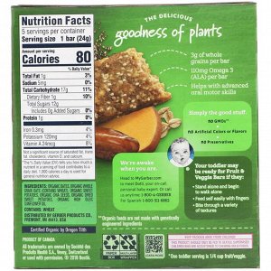 Gerber, Organic Fruit & Veggie Bar, 12+ months, Date & Sweet Potato, 5 Individually Wrapped Bars, 4.2 oz (120 g)