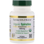 California Gold Nutrition, Органическая спирулина, сертифицирована Министерством сельского хозяйства США, 500 мг, 60 таблеток
