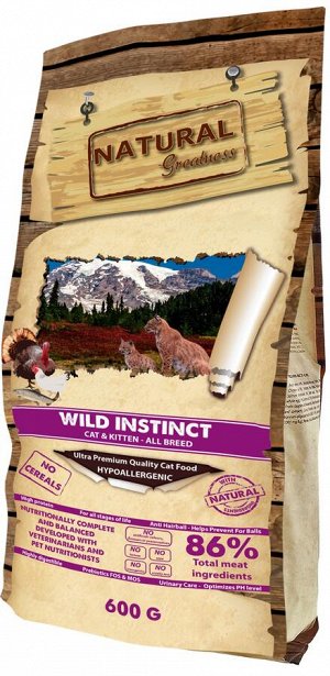 Natural Greatness Wild Instinct сухой корм для кошек 0,6 кг